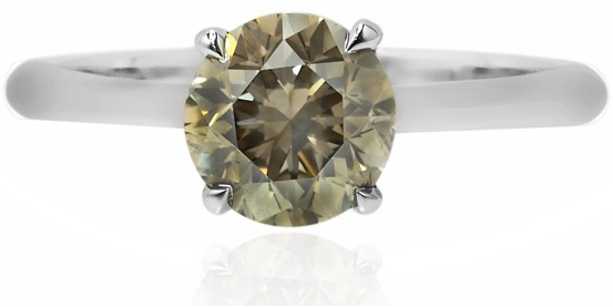 LEIBISH 2.01 carat Fancy Dark Greenish Grey Solitaire Diamond Ring